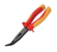 Pinze bocca curva 200 mm. Manici isolati in acciaio cromo vanadio spellafili, cavo corto, pelapatate cavi