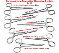 Pinze Chirurgiche Dentali Sutura Arteria Dissezione Emostatica Morsetti Set di 7