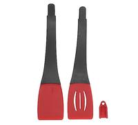Pinze da al calore in silicone resistenza 3 in 1 pinza di cibi a chiusura a griglia multipli per cuocere la cottura da da non slittamento durevole 340x75mm 3 pacchetto (Nero rosso)