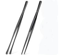 Pinze da Cucina,2 Pcs Pinze Fini da Cucina,30CM in Acciaio Inossidabile Pinza per Uso Alimentare,per Cucina,Frutti di Mare e Barbecue(Nero)