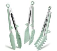 Pinze Da Cucina Acciaio Inoxe; 23Cm Pinza Barbecue Silicone per Spaghetti Insala