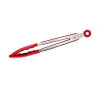 Pinze Da Cucina Barbecue Pinze da cucina in silicone, tenaglie da servizio for cucinare, acciaio inossidabile BBQ. Cucinando la griglia che blocca le pinze alimentari Pinze Per Grigliare(Rot)