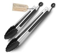 Pinze da cucina con punta in silicone per friggitrice ad aria e grill, in acciaio inox, con clip di bloccaggio per barbecue, servizio