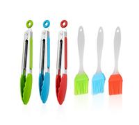 Pinze Da Cucina Da 3 Pezzi Da 7 Pollici, Spazzole Per Olio In Silicone Da 3 Pezzi, Pinze Per Friggitrice Ad Aria In Silicone, Pinze Per Tostapane, Pinze Da Cucina Per Cucinare