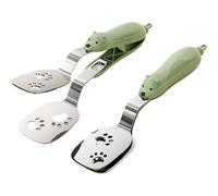 Pinze da cucina - Grabber in acciaio inossidabile con orsetto carino, pinza multiuso for alimenti con impugnatura antiscivolo for barbecue all'aperto, toast, fritture, dessert(2 green)