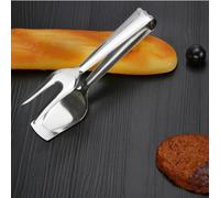 Pinze da cucina in acciaio inox, 20 cm, resistente, per barbecue, grill, insalata, pane, resistente al calore, impugnatura antiscivolo, colore argento