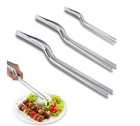 Pinze da Cucina in Acciaio Inox,3pcs Pinzette per Cucina,Pinzetta Curva in Acciaio Inossidabile per Impiattare,Pinzette Angolate per Chef,Pinze per Placcatura,Pinza Cucina Multiuso e Multifunzione
