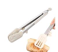 Pinze da cucina in acciaio inox resistente al calore con silicone, pinze da cucina con silicone, per antipasto, feste, barbecue, grigliate, forno al forno, formaggio, campeggio, snack, baco