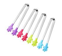 Pinze da cucina in silicone antiscivolo, Pinze A Forma di Mano in Silicone 4 Pezzi Mini Pinze da Cucina