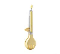 Pinze da cucina in silicone con manico in acciaio inox per barbecue e insalata, resistenti al calore e impugnatura antiscivolo (giallo)