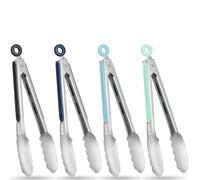 Pinze da Cucina, Pinza Cucina in Acciaio Inox da 23CM, Pinza Barbecue in Metallo con Impugnatura Antiscivolo in Silicone, Pinze per Utensili Cucina per Cibo, Insalata e Barbecue All'aperto (4PCS)