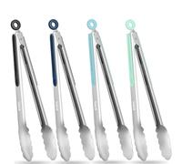 Pinze da Cucina, Pinza Cucina in Acciaio Inox da 30,5CM, Pinza Barbecue in Metallo con Impugnatura Antiscivolo in Silicone, Pinze per Utensili Cucina per Cibo, Insalata e Barbecue All'aperto (4PCS)