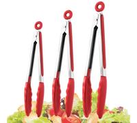 Pinze Da Cucina - Pinza Di Cucina, Pinza Per Cibo A 3 Pezzi, Clip Da Servizio In Acciaio Inossidabile Con Punte In Silicone, Utensili Per Cucine Antiadere