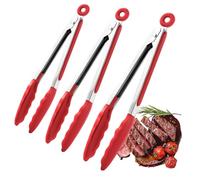 Pinze Da Cucina,Utensile Di Blocco 3 Pezzi - Pinze In Acciaio Per Barbecue Con Punte In Silicone,Per Cucinare In Cucina Cibo BBQ Camping Insalata Servire Barbecue