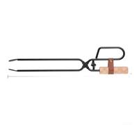 Pinze da fuoco in acciaio inox, 47,5 cm, becco d'anatra | Corpo in ferro, lunghezza 47,5 cm, manico in rovere resistente al calore, manipolazione sicura del carbone
