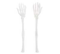 Pinze da Insalata a Mano Scheletrica per Halloween, Plastica Bianca | Coppia di Accessori Realistici, per Casa e Camera da Letto, Decorazione Creativa per Feste e Scherzi