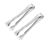 Pinze da portata 2 pezzi da 4 pollici - Pinze for ghiaccio in acciaio inossidabile Mini pinze for zucchero for antipasti Salumi Dessert Feste Bar Caffè Argento