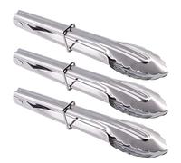 Pinze da portata da cucina, resistenti, in acciaio inox, per cucinare, grigliare e per campeggio 7" 7" 7" Argento