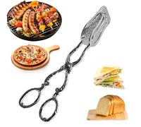 Pinze da servizio - Pinze di cottura fatta di zinclegazione per sciatori in acciaio inossidabile da uso versatile con una maniglia ergonomica | Misura le matite per servire dolci e antipasti di pane