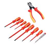 Pinze da taglio laterali elettriche per elettricista VDE da 7,5" + 8 cacciaviti