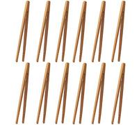 Pinze di bambù,12 Pcs Pinze da cucina in bambù Pinza da insalata Pinze per barbecue Toast in legno pinze,per Cucinare,Pane,Tè Alla Frutta e Sottaceti