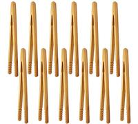 Pinze di bambù,12 Pcs Pinze legno cucina Pinze da cucina in bambù Toast in legno pinze Pinze per barbecue,per Cucinare,Pane,tè alla Frutta e Sottaceti