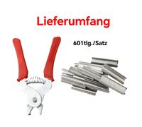 Pinze di Fissaggio 15,5 Cm 1set con 600pz Anello a M per Pinze a Gabbia Rete Fil