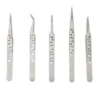 Pinze di Precisione Set 5 Pezzi in Acciaio Inox, per Elettronica