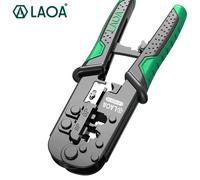 Pinze di rete LAOA 6P/8P pinze a crimpare di rete a cricchetto pinze per pressatura a filo con testa di cristallo