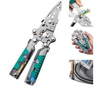 Pinze elettriche,Pieghevole Stylus Cacciavite Wire Stripper,Wire Stripper cu/tter con Vo/ltage Tester,Cavo Str/ipper Tool,Wi/re Cu/tter Elettrico,Multifunzionale Wi/re Str/ipper,Vo/ltage Pinza