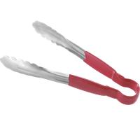HENDI Pinze da portata HACCP, manico rivestito nei colori HACCP, pinze da cucina, pinze per alimenti, pinze per barbecue, pinze da servizio, 250 mm, in acciaio inox, rosso