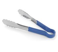 HENDI Pinze da portata HACCP, manico rivestito nei colori HACCP, pinze da cucina, pinze per alimenti, pinze per barbecue, pinze da servizio, 250 mm, in acciaio inox, blu