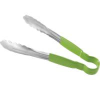 HENDI Pinze da portata HACCP, manico rivestito nei colori HACCP, pinze da cucina, pinze per alimenti, pinze per barbecue, pinze da servizio, 250 mm, in acciaio inox, verde