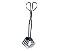 Pinze in ferro con design a denti per una presa sicura di legna da ardere e carbone, ideale per attrezzi da campeggio all'aperto