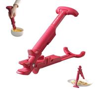 Pinze in silicone 2 in 1, Pinza Anti-scottatura Multiuso, Clip anti-Scottatura per Ciotola, Impugnatura Antiscivolo, con Blocco, per Afferrare Ciotole, Piatti, Stoviglie ecc-Rosso Borgogna