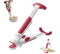 Pinze in silicone 2 in 1, Pinza Anti-scottatura Multiuso, Clip anti-Scottatura per Ciotola, Impugnatura Antiscivolo, con Blocco, per Afferrare Ciotole, Piatti, Stoviglie ecc-Rosso Beige Misto