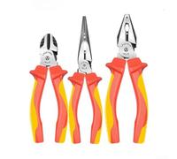 Pinze isolate, 1000 V VDE certificate per tronchesi in acciaio cr-v, strumenti ergonomici da elettricisti da 15,2 cm per taglio di precisione (naso angolato da 15,2 cm)
