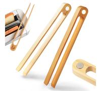Pinze Magnetiche in Bambù per Tostapane, 22 cm, Set da 2 | Magnete Integrato per Riporre le Pinze, per Toast, Frutta, Formaggio e Pancetta
