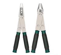 Pinze multifunzione a becco piatto e ad ago con tagliafili e spelafili, struttura in acciaio al carbonio forgiato con impugnatura antiscivolo isolata, 21 x 6 cm