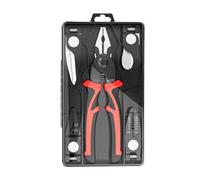 Pinze multiplo a 5 teste per elettricista, adatte per la lavorazione del filo, in acciaio legato, design ergonomico con clip, set di pinze resistenti