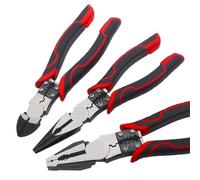 Pinze multiuso senza sforzo a becco piatto e lungo, spelafili in acciaio, tagliacavi, crimpatrici, utensili manuali for elettricisti, taglio(Flat Nose Pliers)
