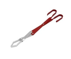 Pinze per afferrare legna da ardere: strumento compatto per una gestione sicura dei tronchi sul fuoco, design di controllo bilanciato con impugnatura a mascella curva, in alluminio portatile