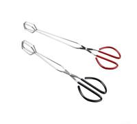 Pinze per alimenti in acciaio inox con impugnatura comoda, per cucinare grigliare, servire pane e bistecca, utensile da cucina progettato per una maggiore durata e controllo (testa angolare)
