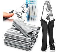 Pinze per Anelli di Maiale con 1200 Anelli Zincati Hog Ring Pliers kit Pinza per Recinzione Anelli di Maiale Zincati Pinza per Anelli di Maiale per Installazione di Recinzioni Gabbie Uccelli a Rete