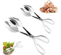 Pinze per buffet, in acciaio inox, pinze per insalata, per servire casa, cucina, torte, pane, catering, feste, barbecue, frutti di mare, friggere (22,2 cm e 20,7 cm).