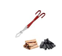 Pinze Per Camino Pinze for barbecue resistenti e portatili con manico lungo for un facile ribaltamento, perfetto for uso esterno(Large size)