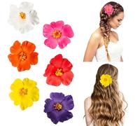 Pinze per Capelli con Fiori, Fermagli Hawaiani, Mollettoni Capelli Donna a Forma di Fiore, Fermaglio Fiori, Flower Hair Clip, Multicolori Artificiali Plumeria, per Donne e Ragazze(G)