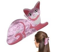 Pinze per capelli da donna | Design del gatto antiscivolo e portatile | Pinze di tenuta forti per capelli spessi | Per viaggi di lavoro all'aperto e scuola