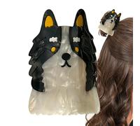 Pinze per capelli da donna in acetato per capelli da donna | Clip per capelli animali a forma di cane di forte tenuta | Clip per capelli da donna cane del fumetto per il