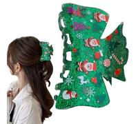 Pinze Per Capelli Di Natale Per Le Donne,Bellissime Forcine Di Babbo Natale Con Presa Forte,Pinze Per Capelli Vacanze Invernali | Per Famiglia Amici E Bambini In Feste